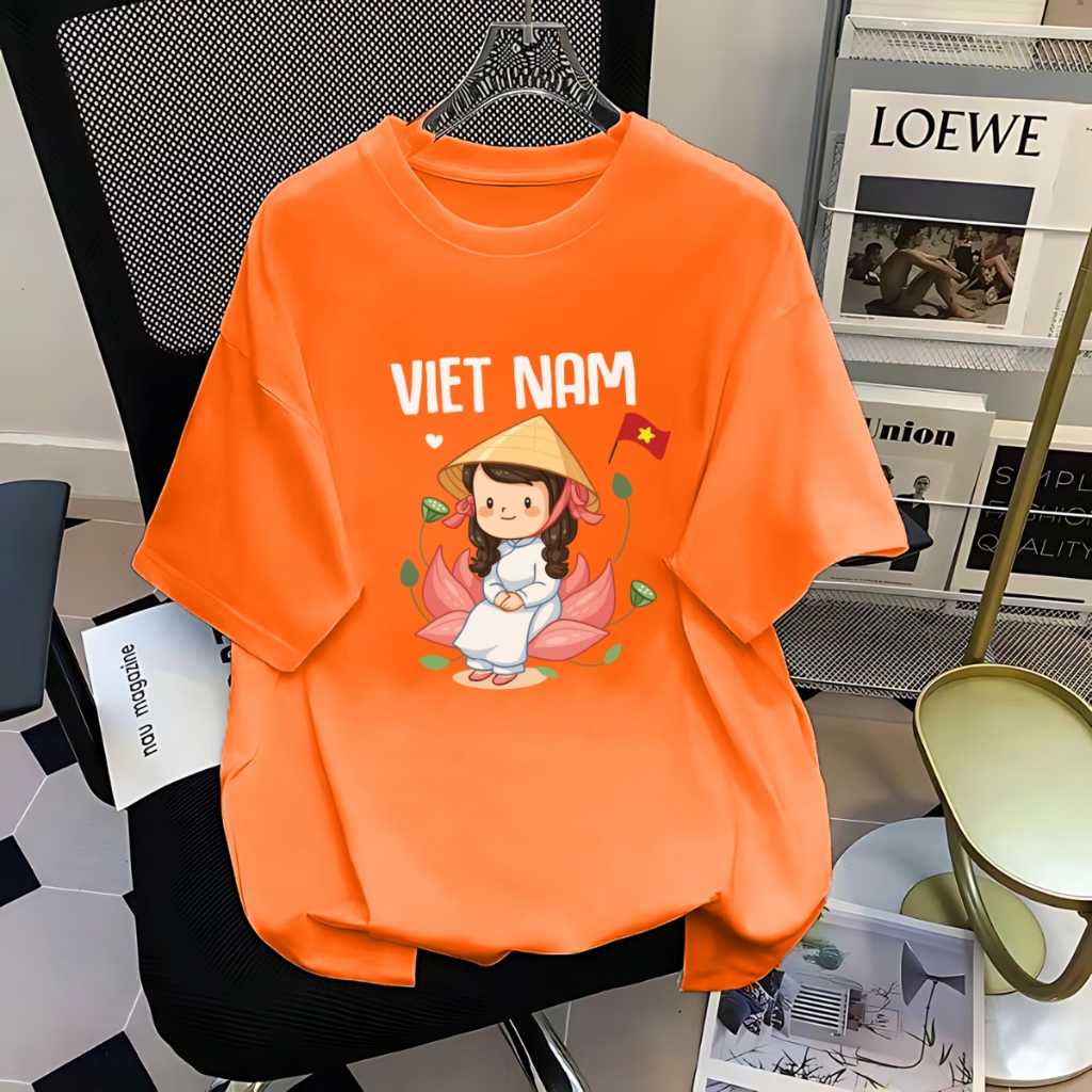 [Form Rộng] Áo thun nữ in hình cô gái mặc áo dài Việt Nam - LOZA T3175_thumbnail_5