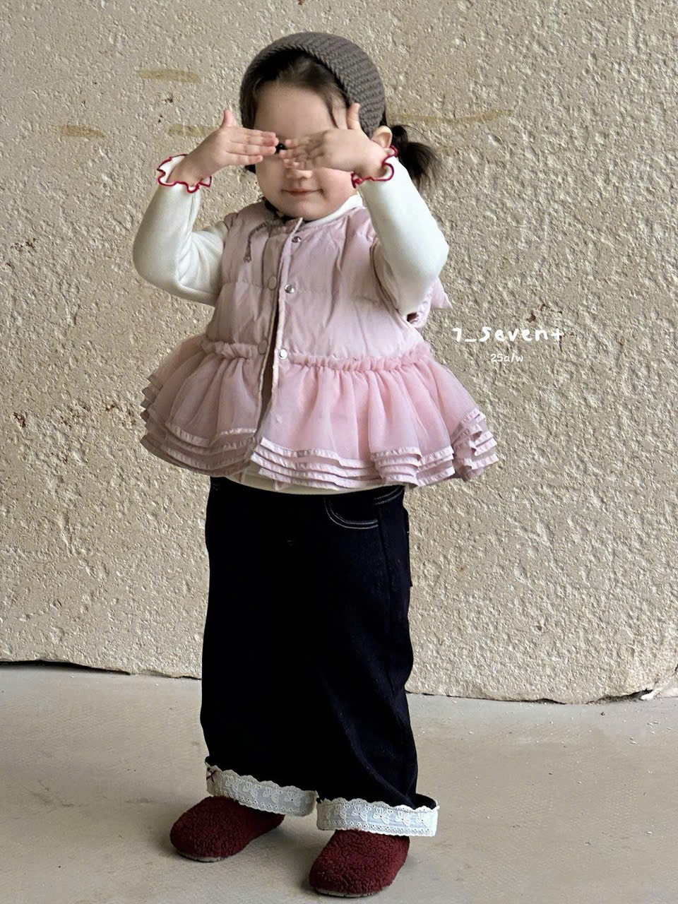 (M81) Áo khoác gile liền voan màu hồng mận 7seven_thumbnail_0