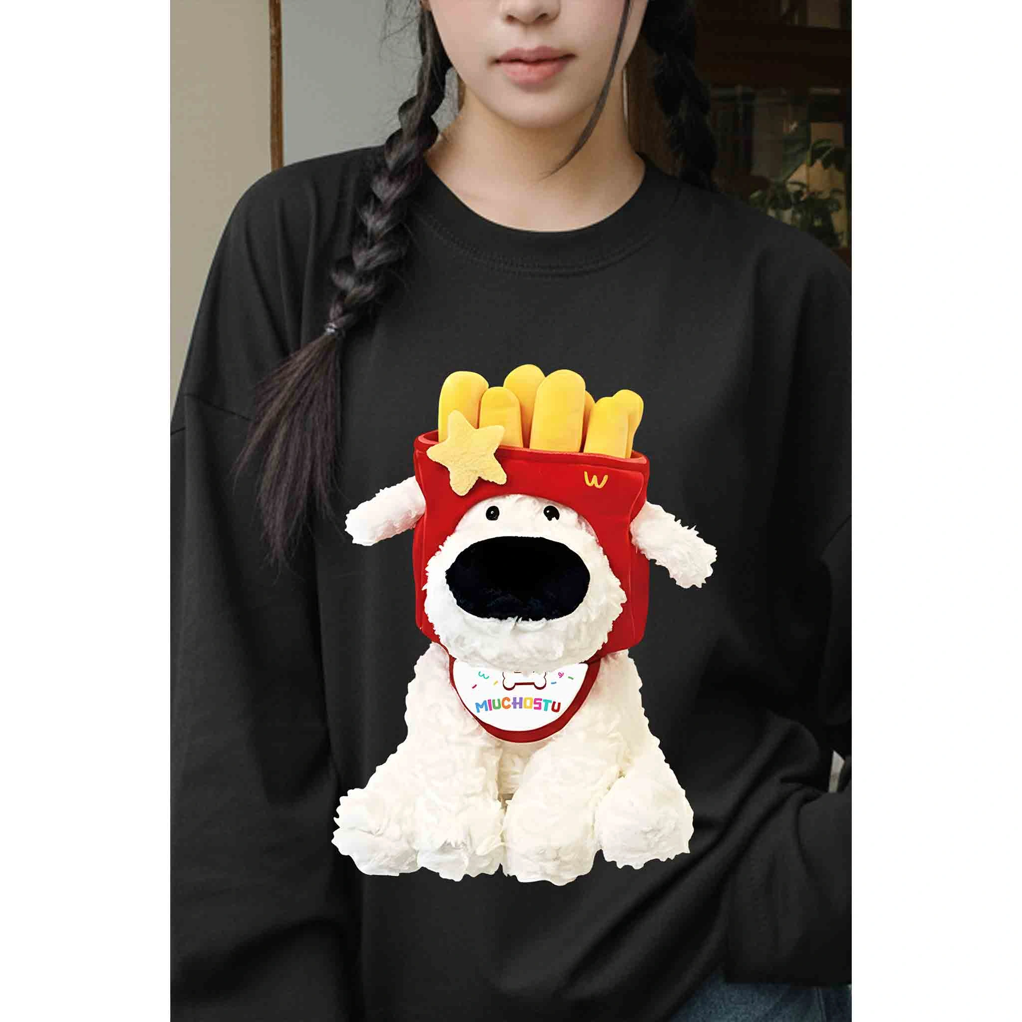 Áo thun form boxy tay dài Miucho vải cotton thoáng mát thoải mái dễ phối hình cũn in mix 2801_thumbnail_7