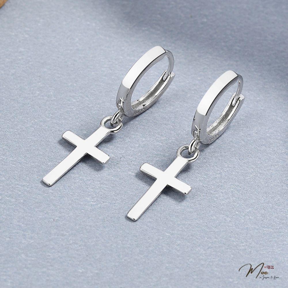 K219 - Khuyên tai bấm thánh giá đơn