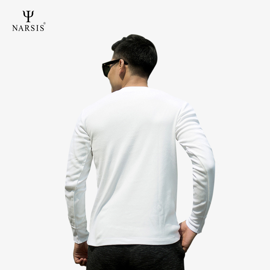 ÁO NAM NARSIS  MÀU TRẮNG D3028 NARSIS CHẤT LIỆU THOÁNG MÁT, DỄ CHỊU, THOẢI MÁI CẢ NGÀY, DỄ VẬN ĐỘNG_thumbnail_1
