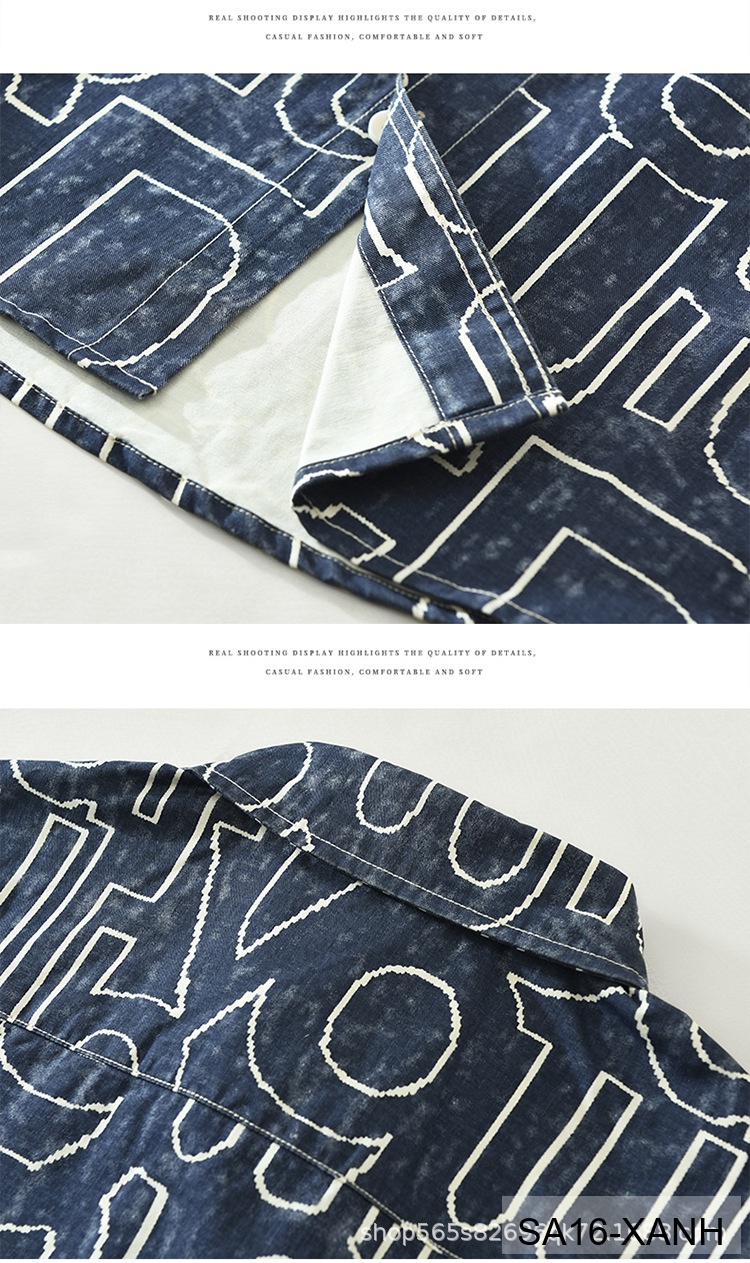 SA16 - Áo Sơ Mi Nam Tay Dài In Chữ Nghệ Thuật Dáng Rộng Phong Cách Thời Trang_thumbnail_8