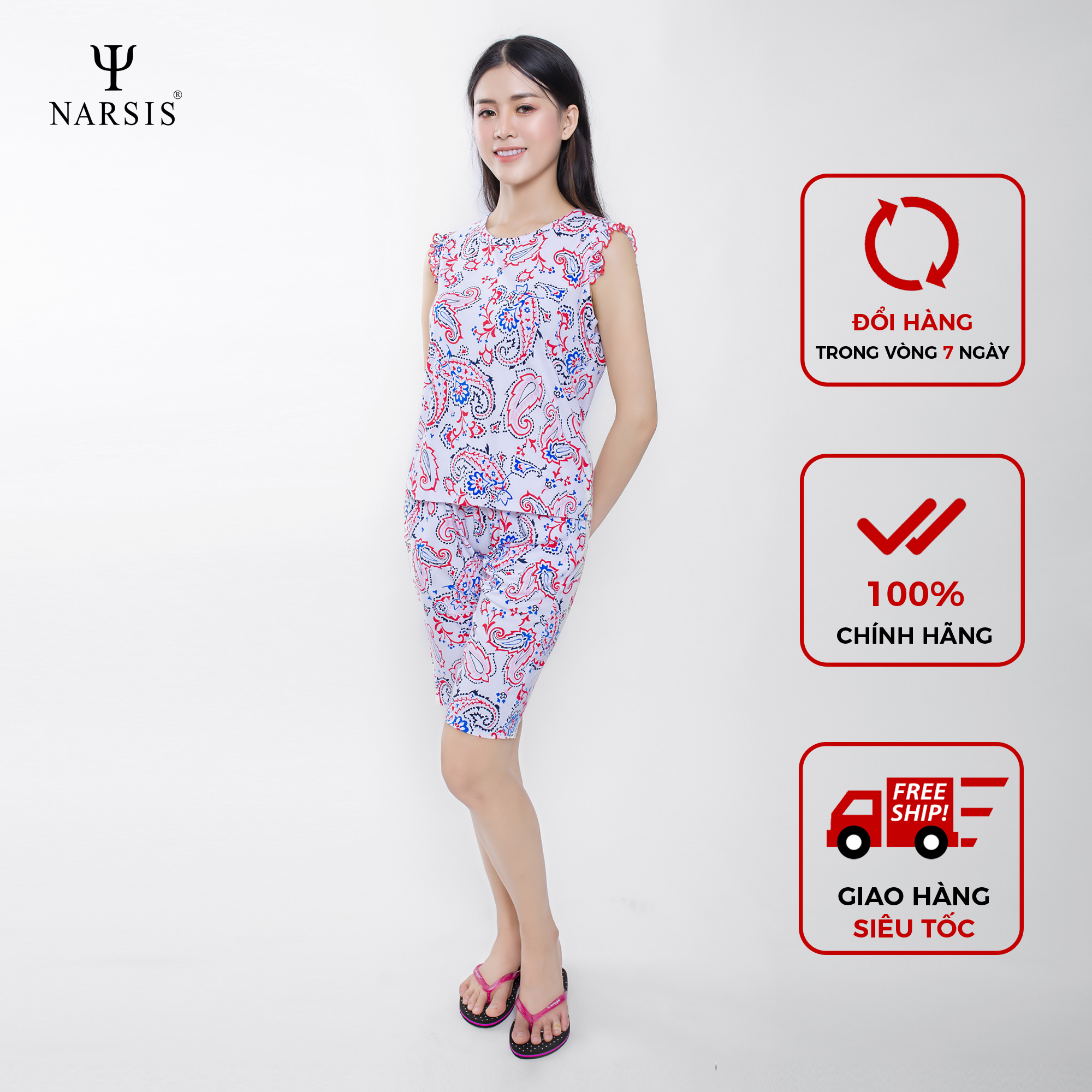 BỘ HÈ NỮ M0017 NARSIS CHẤT LIỆU THOÁNG MÁT, DỄ CHỊU, THOẢI MÁI CẢ NGÀY, DỄ VẬN ĐỘNG