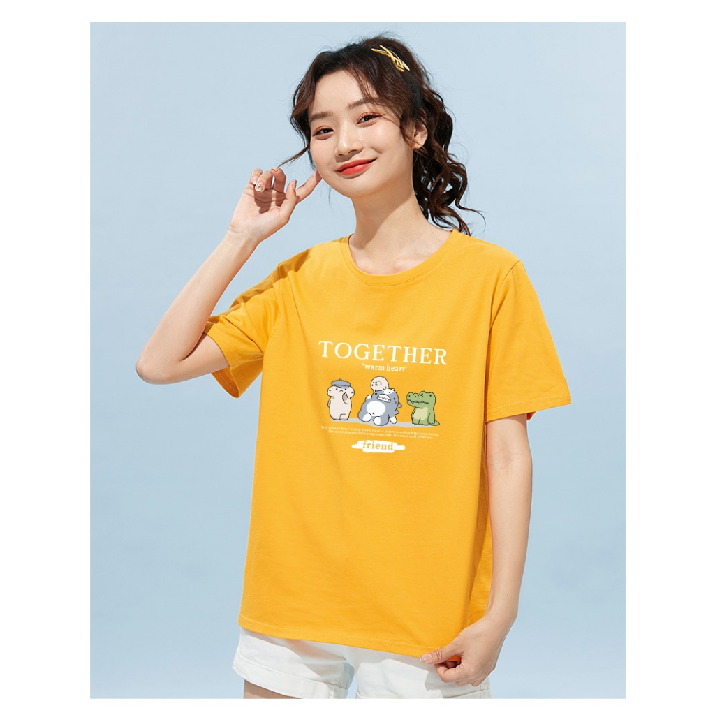[Form Rộng] Áo thun nữ in hình Gấu Together - LOZA CT4149