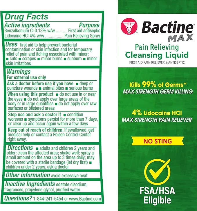 Bactine MAX Pain Relieving Cleansing Spray - 5oz.