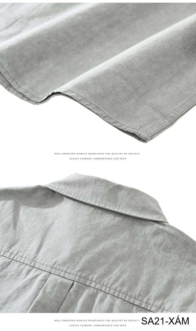SA21 - Áo sơ mi nam dáng rộng phong cách Nhật Bản, cổ bẻ, tay dài, họa tiết chữ, chất cotton mềm mại_thumbnail_13