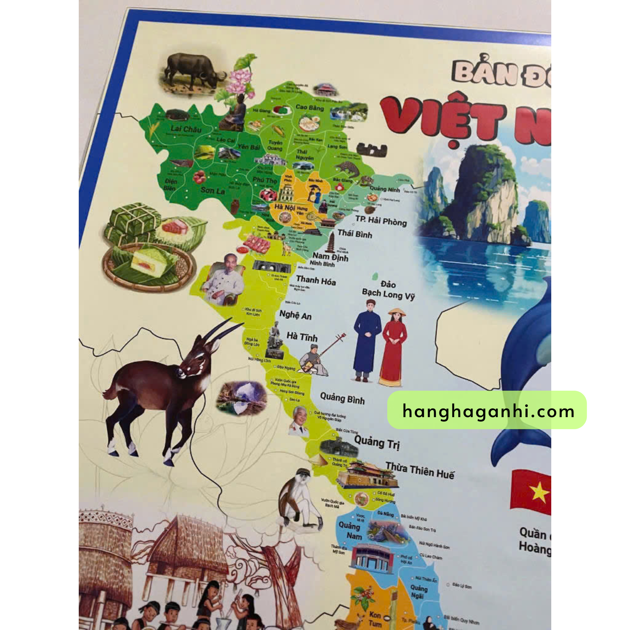 Bộ 2 chiếc bản đồ dán tường Việt Nam và thế giới size 60x90cm_thumbnail_2
