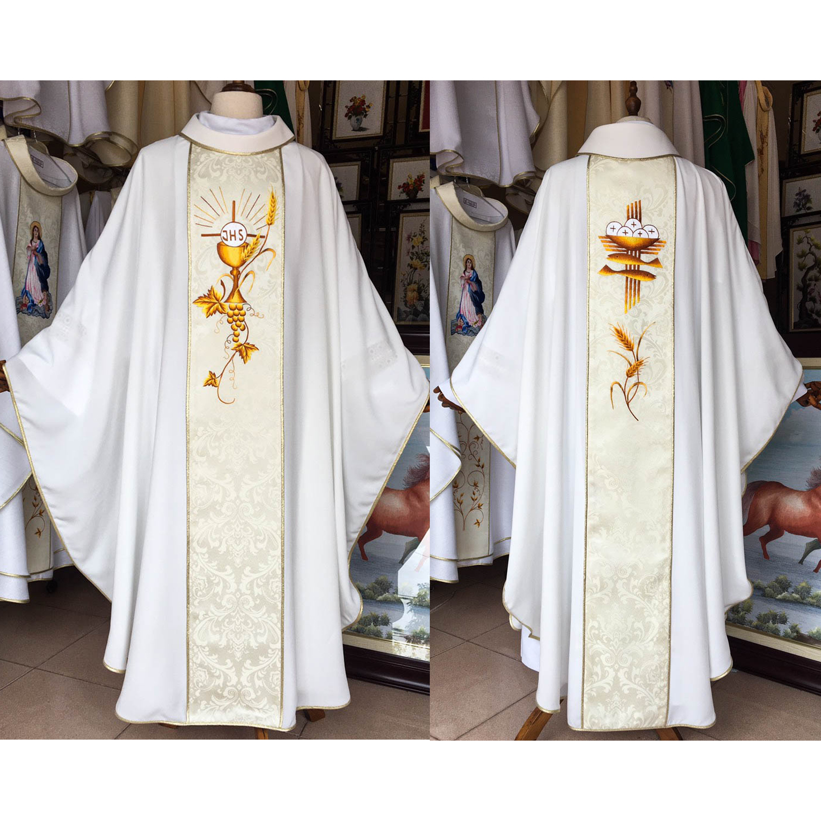 Áo lễ linh mục màu trắng - Qùa tặng tân linh mục - Qùa tặng cha xứ
