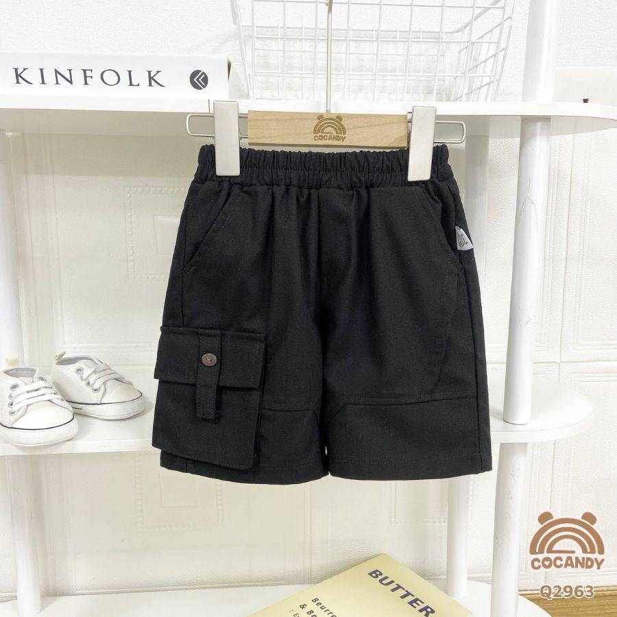 Quần cộc ĐEN 2 túi hộp nắp dây_thumbnail_1