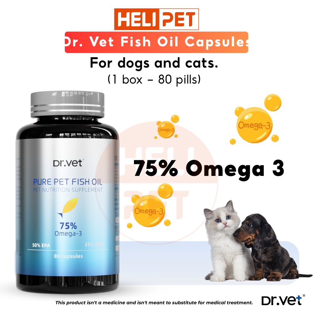 DR.VET Fish Oil Capsules for Dogs and Cats (80 capsules)