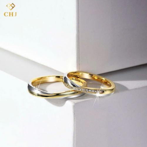 Cặp Nhẫn Cưới Kim Cương Vàng 14K CHJ506_thumbnail_0