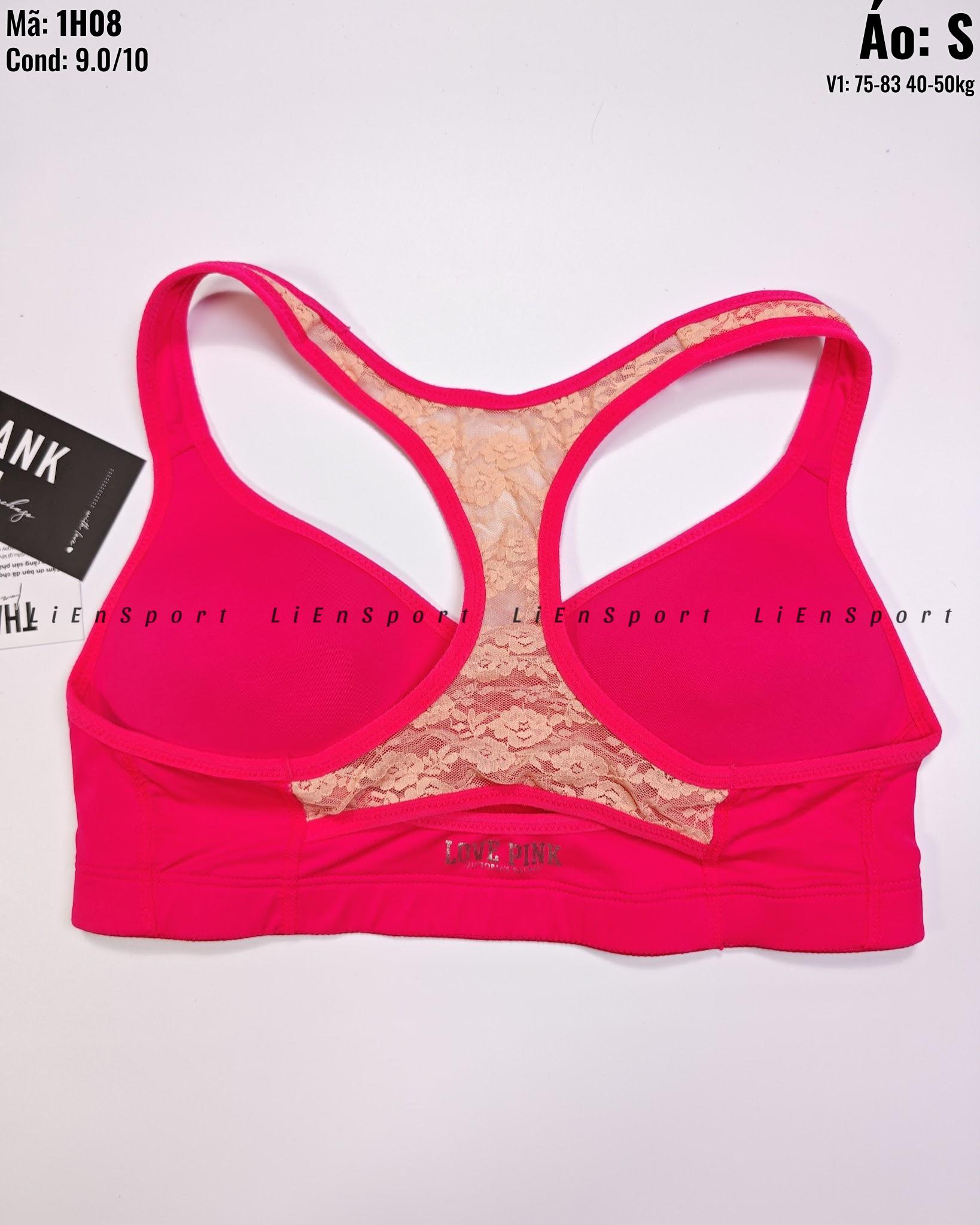 Victoria's Secret VSX Áo bra thể thao Nữ Size S Hồng đậm Auth 2nd Lưng chữ X ren lưới be Cup đúc mỏng không gọng Co giãn tốt Thấm hút mồ hôi Phù hợp yoga gym chạy bộ Mã:1H08_thumbnail_4