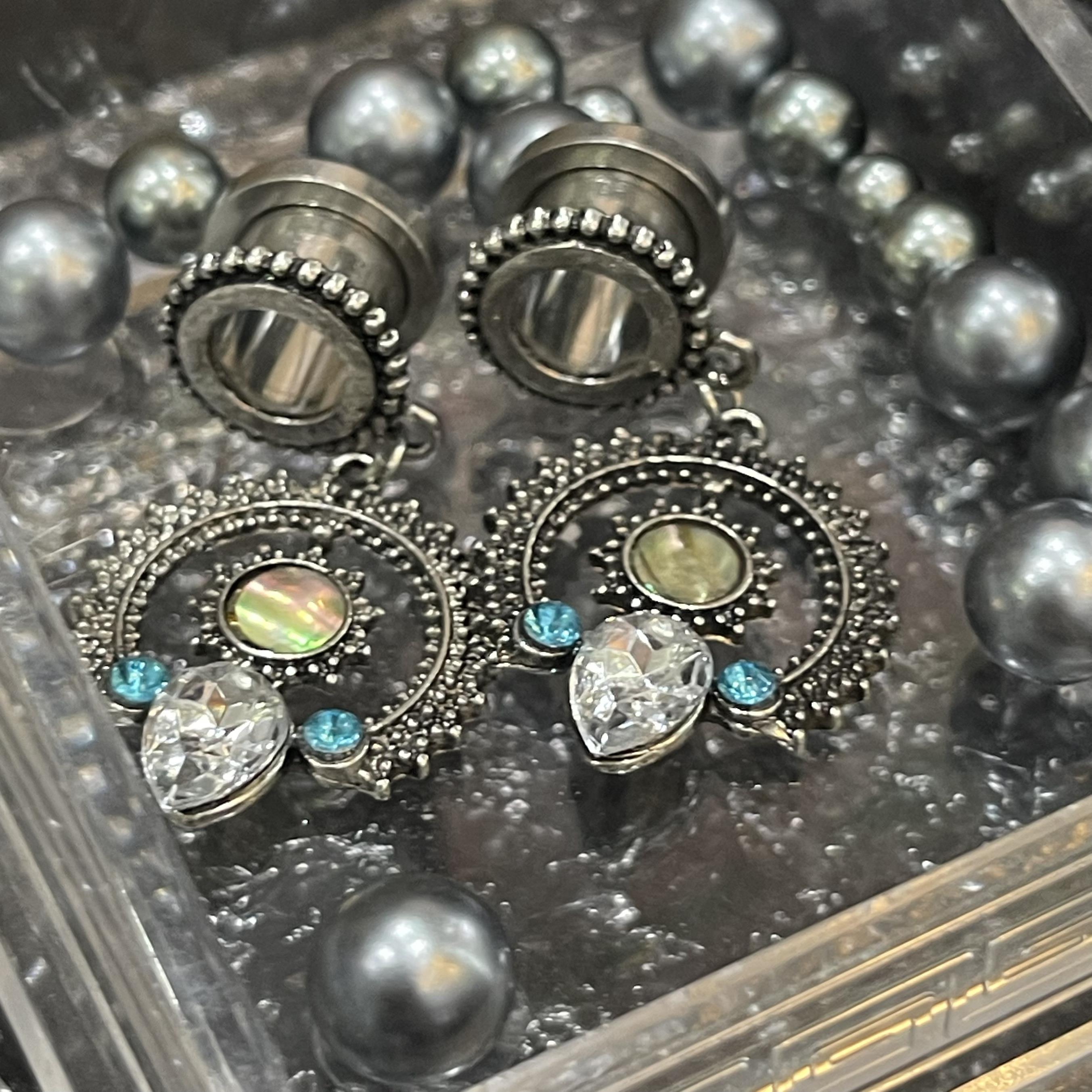 Khuyên nong mandala giọt nước rơi size 10
