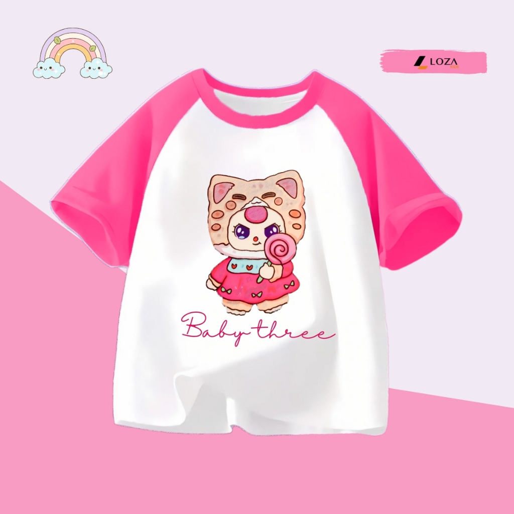 Áo thun bé gái in hình Baby three nhiều mẫu - Loza Kids BT002_thumbnail_4