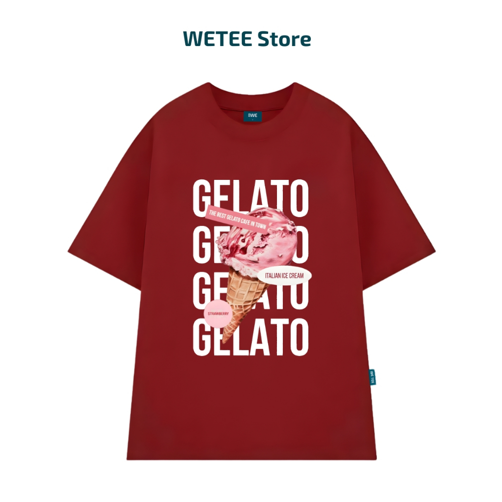 Áo thun unisex UX30-1170 GELATO hình kem hồng dáng oversized local brand WETEE_thumbnail_6