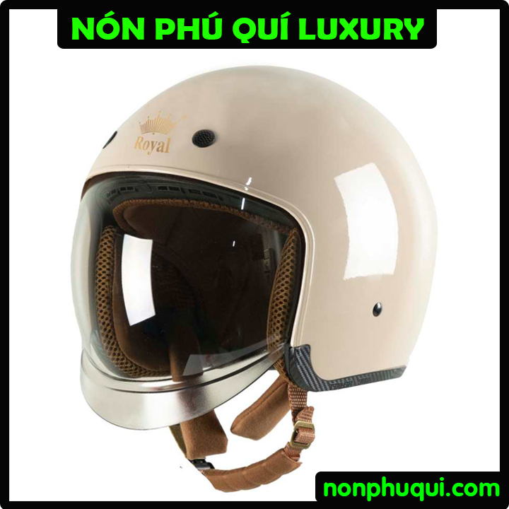 Nón Royal M139 Kính Âm Kem Sữa