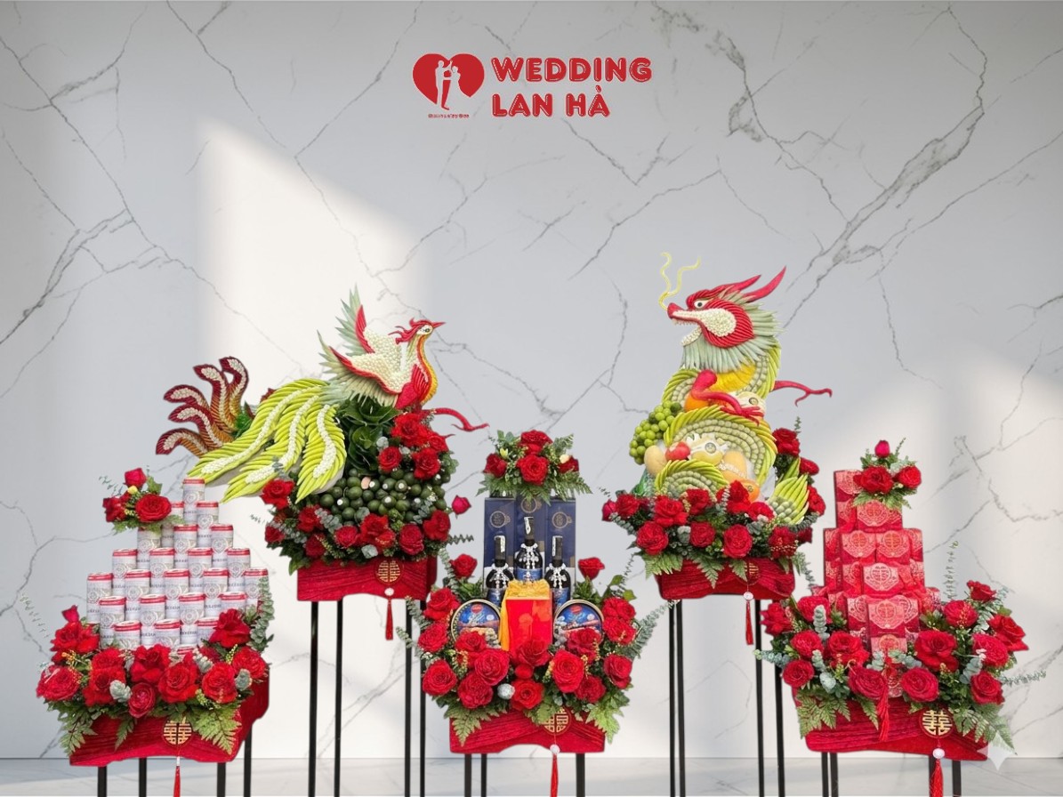 Tráp Hỏi Rồng Phượng 5 Lễ (Mẫu 4)