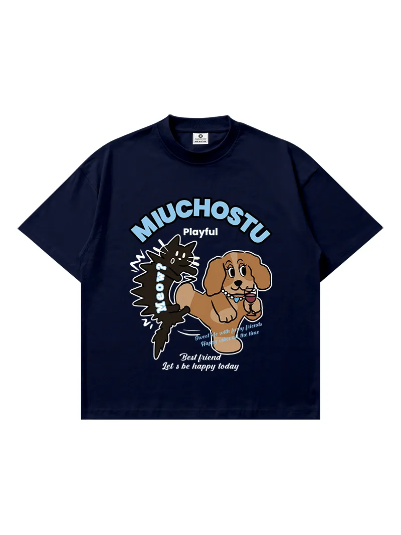 Áo thun boxy streetwear hình cún Miucho 3192_thumbnail_14