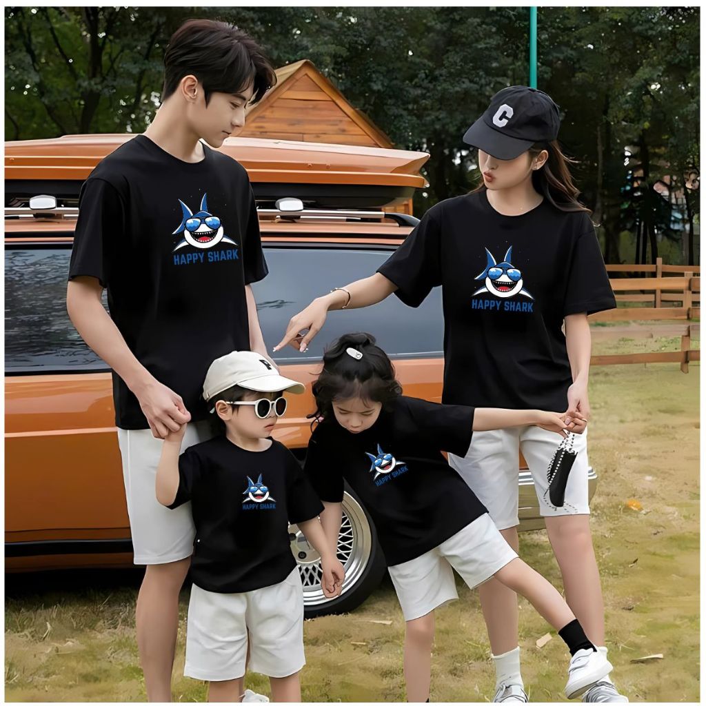 Áo phông gia đình in hình Shark - Áo thun đồng phục gia đình 3-4-5 người - Loza GĐ3043_thumbnail_2