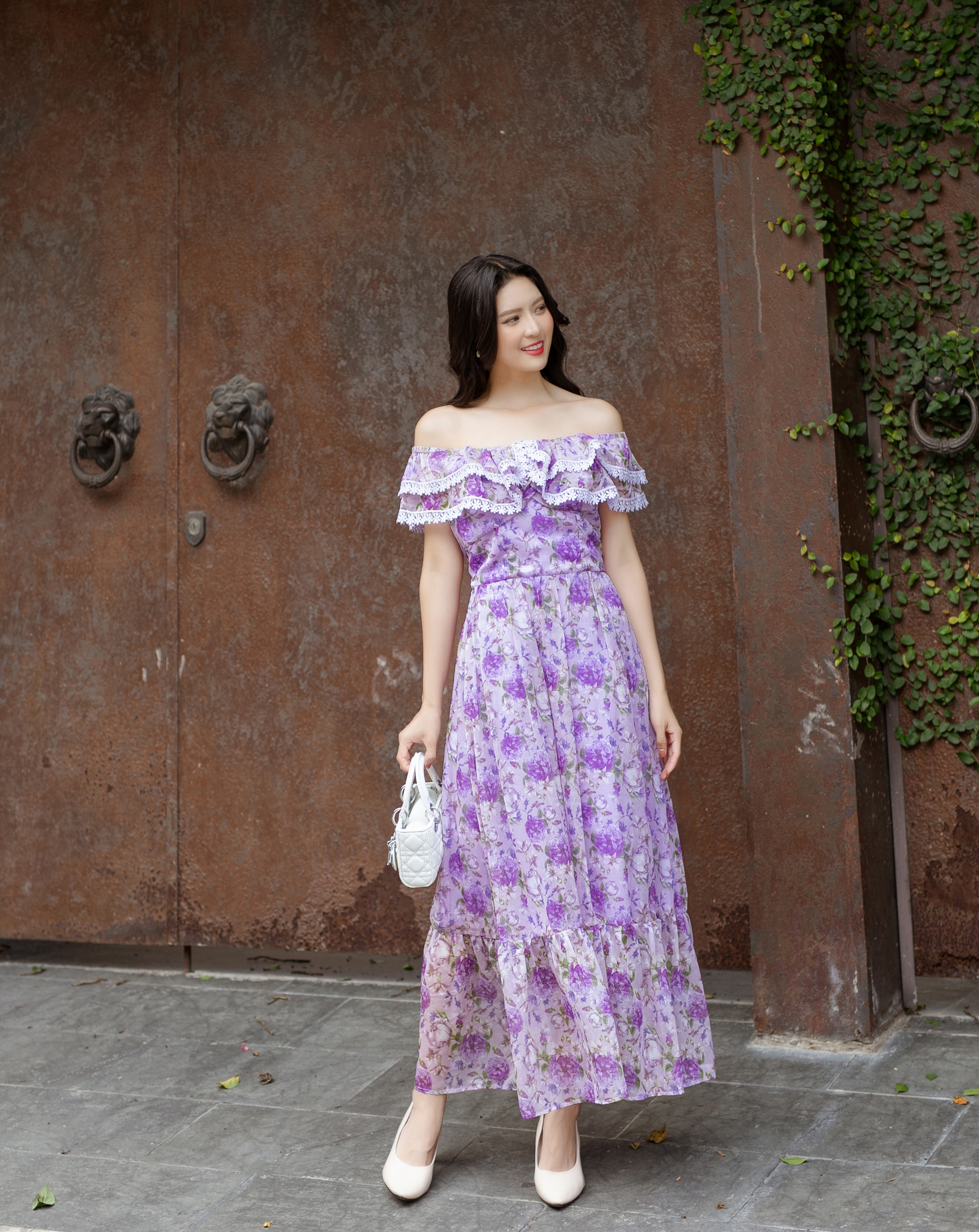 Đầm maxi bèo phối ren 2in1_thumbnail_4