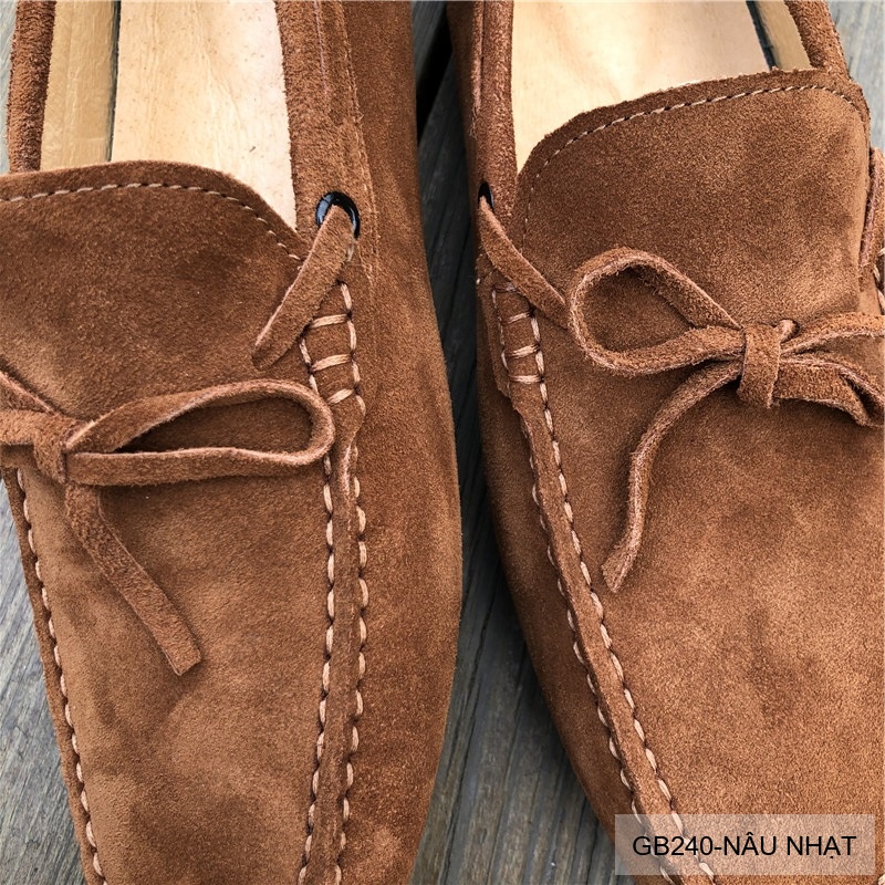 GB240 - Giày lười nam da heo kiểu Anh, đế bệt êm chân, phối nơ bướm thanh lịch_thumbnail_21