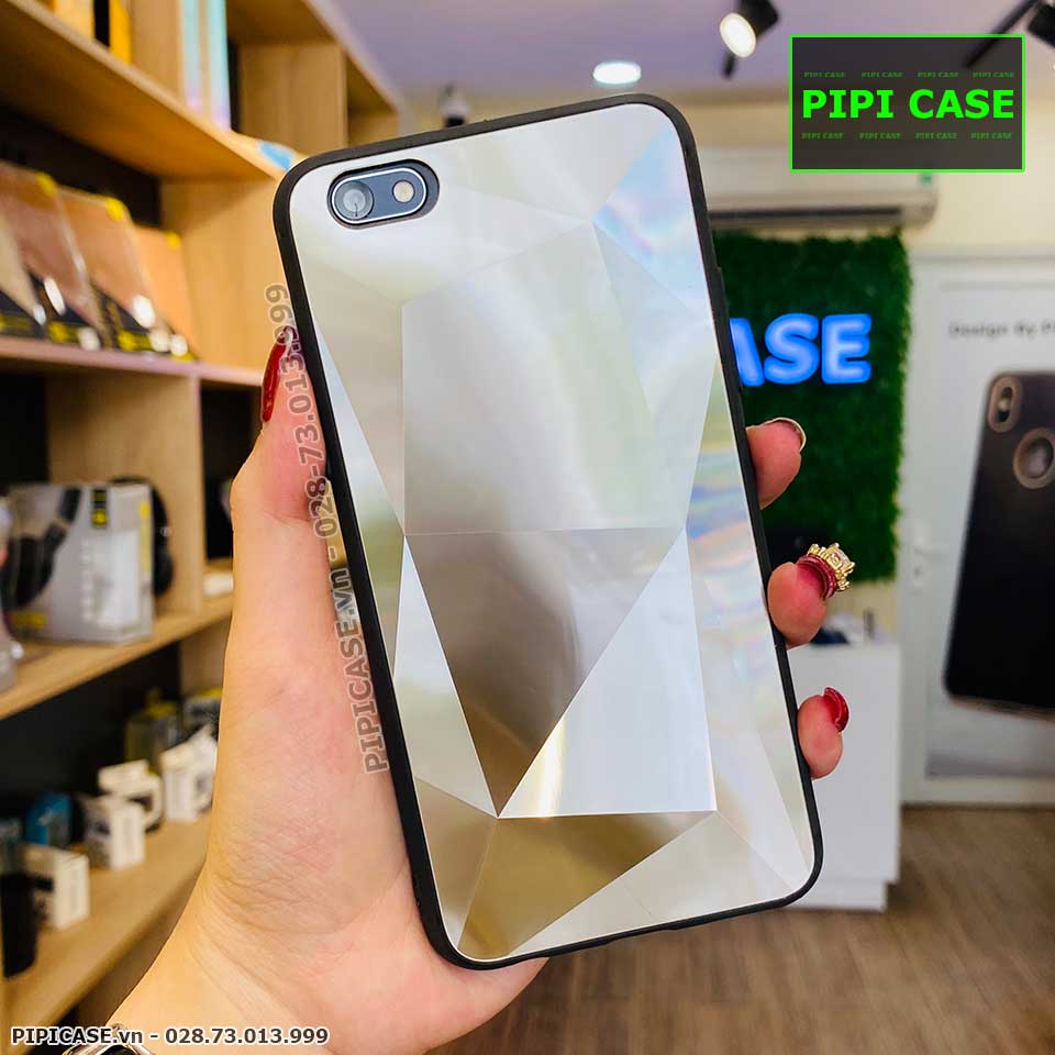 Ốp Lưng Oppo F3 - Kim Cương 6D - Bạc