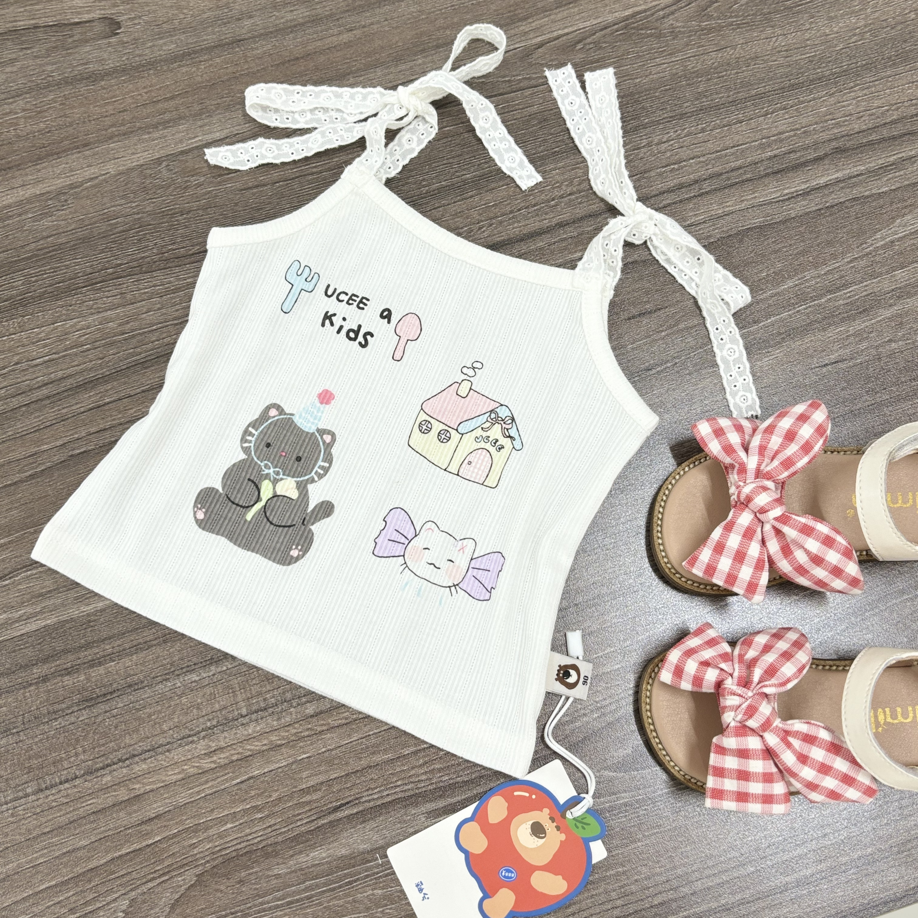 (A36) Áo 2 dây buộc nơ họa tiết siêu yêu thời trang bé giá hè 2025 QCCC_thumbnail_0