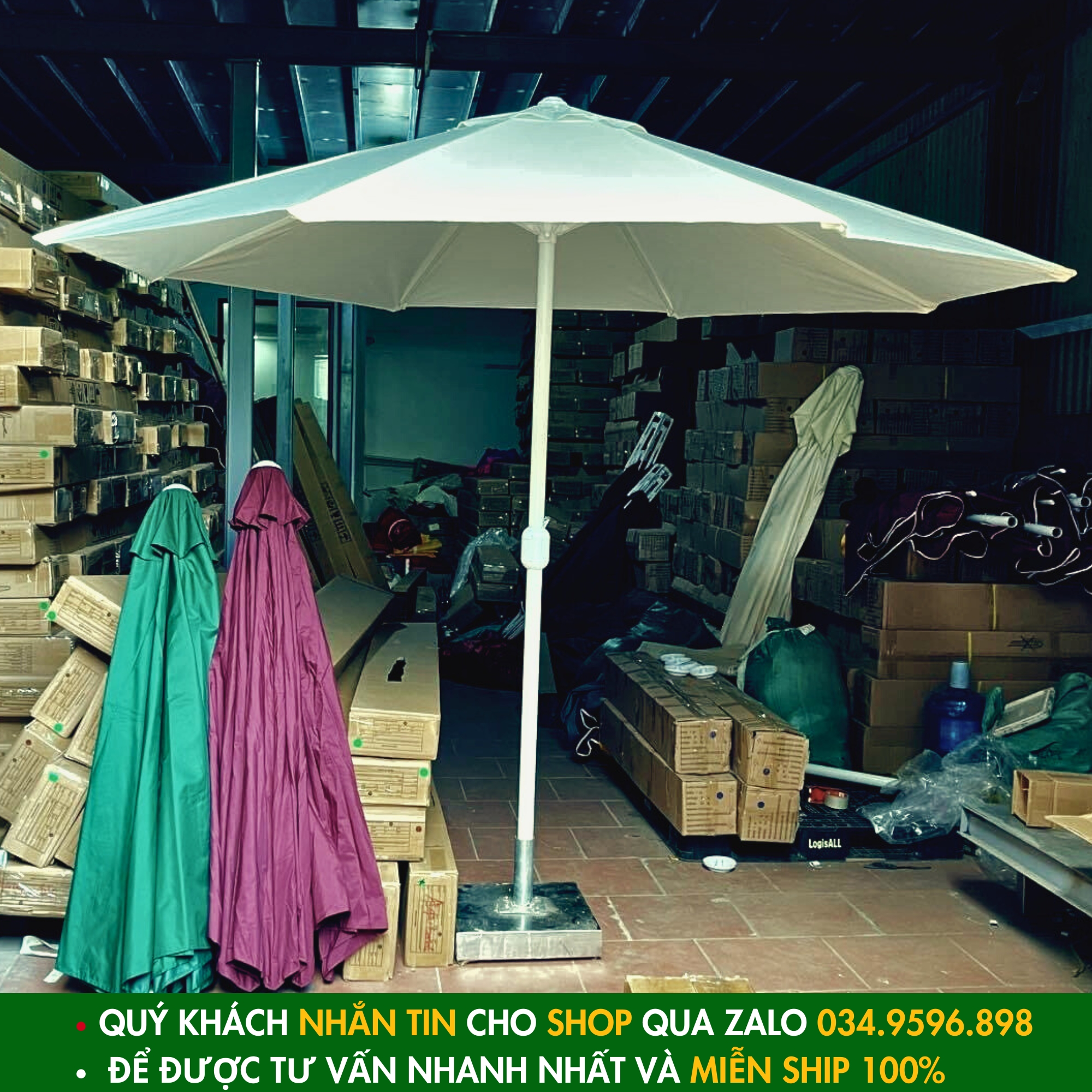 Dù Chính Tâm 3m Quay Tay Tời Trợ Lực Chính Hãng Ô Dù Đại Phát_thumbnail_2