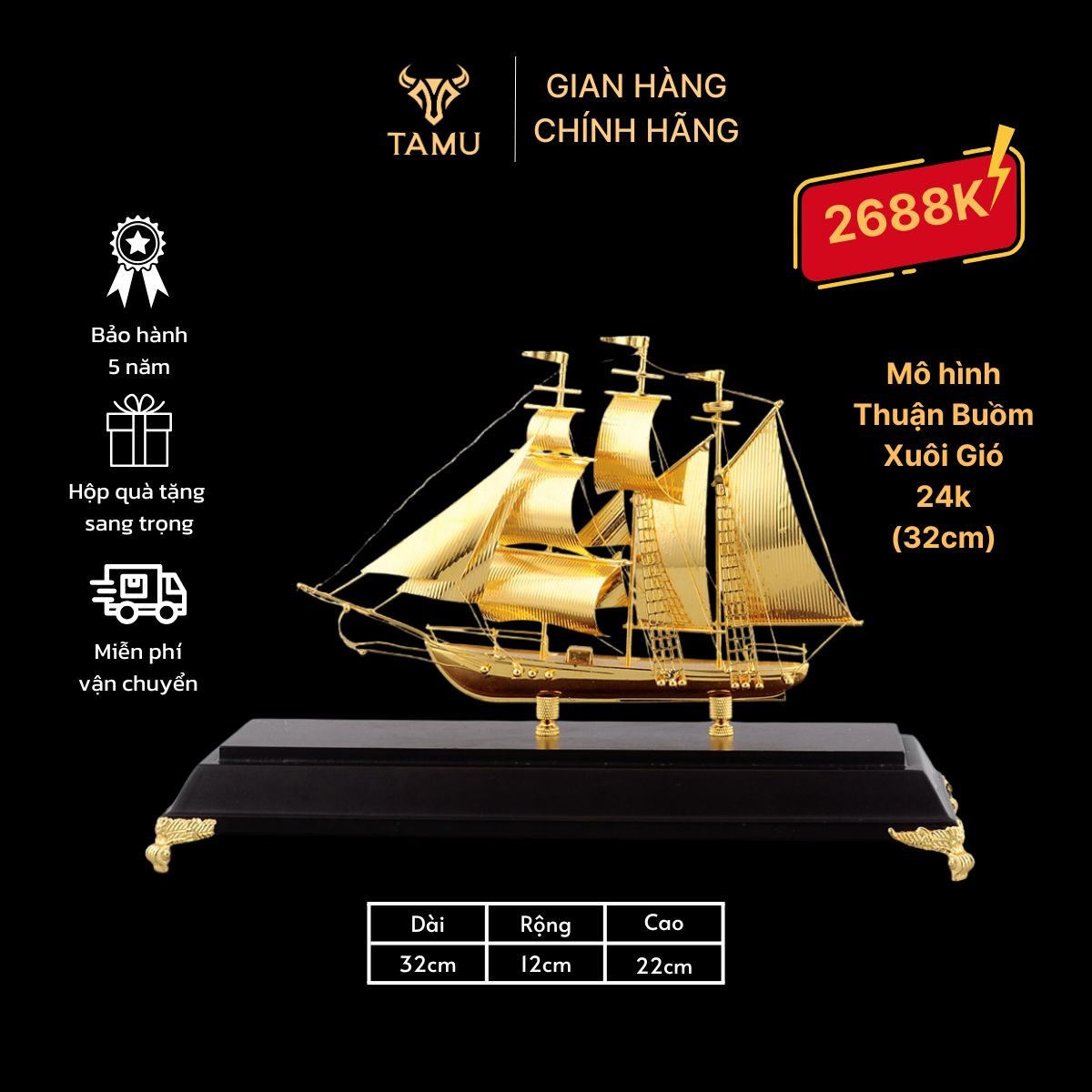 Mô hình thuyền thuận buồm xuôi gió 24k_thumbnail_0