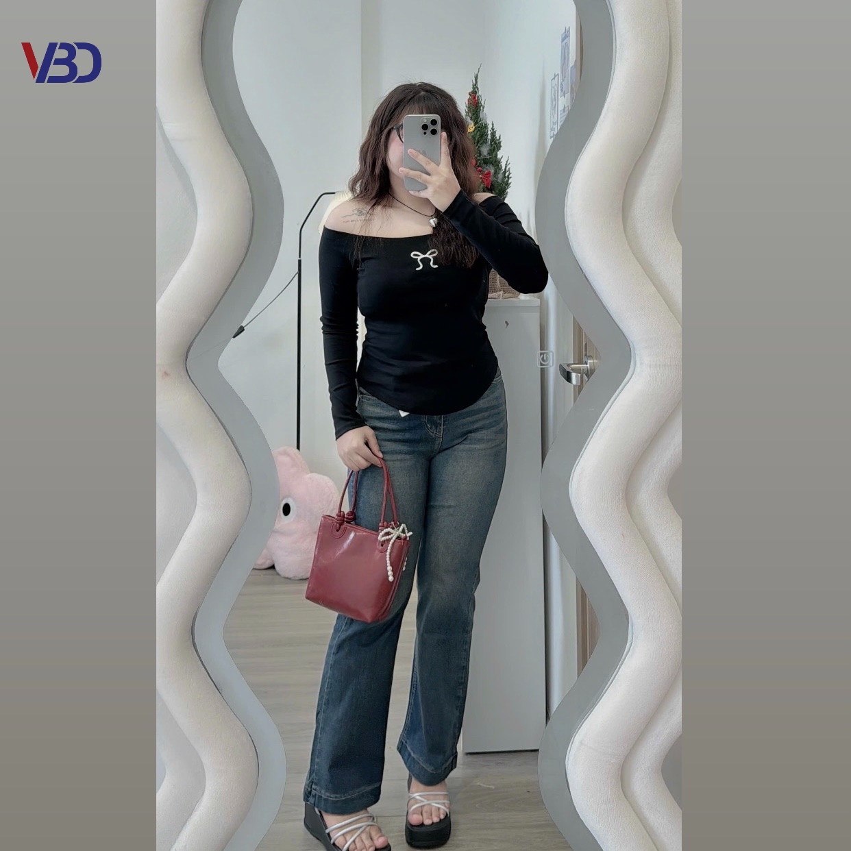 Áo thun trễ vai thêu nơ bigsize AT2024 dành cho nàng béo mập từ 55-90kg_thumbnail_2