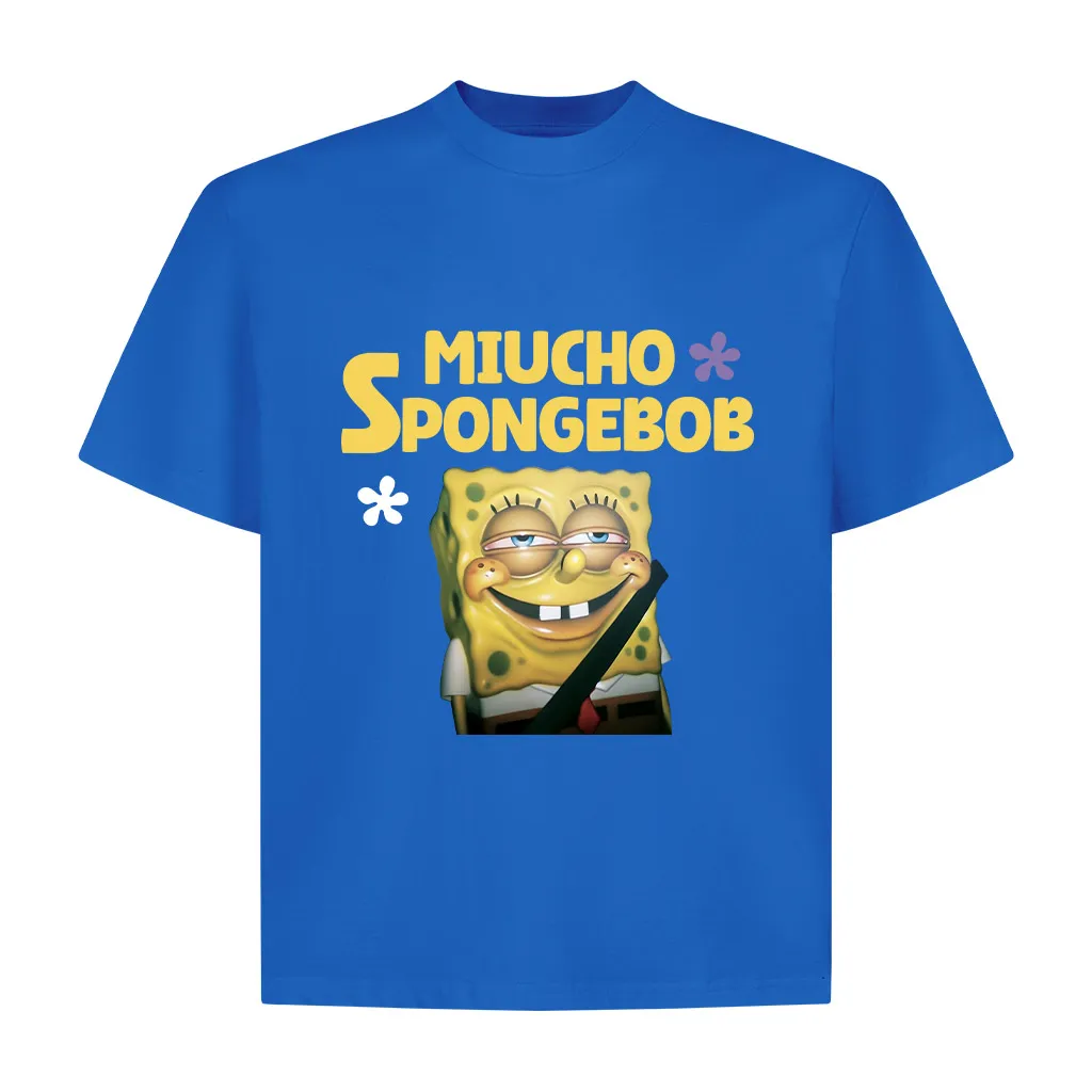 Áo thun boxy nam nữ Miucho Club vải cotton thoáng mát Spongebob in mix dễ thương 2827_thumbnail_16