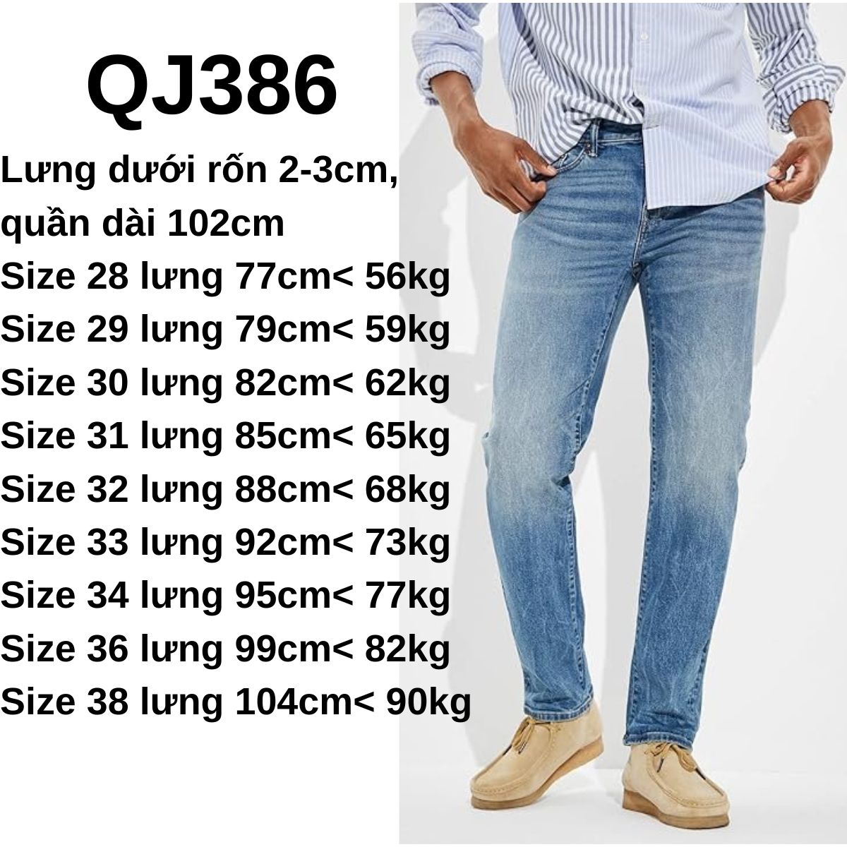QJ386-Jean Nam Nhạt AE