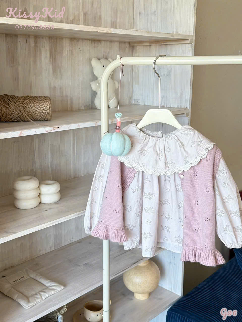 (G96) Áo thô cổ bèo hoa nhí SHIGLUER_thumbnail_0