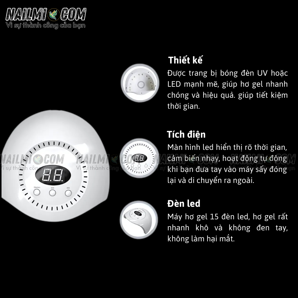 Máy hơ gel - Không tích điện - 36w - Rainbow_thumbnail_2