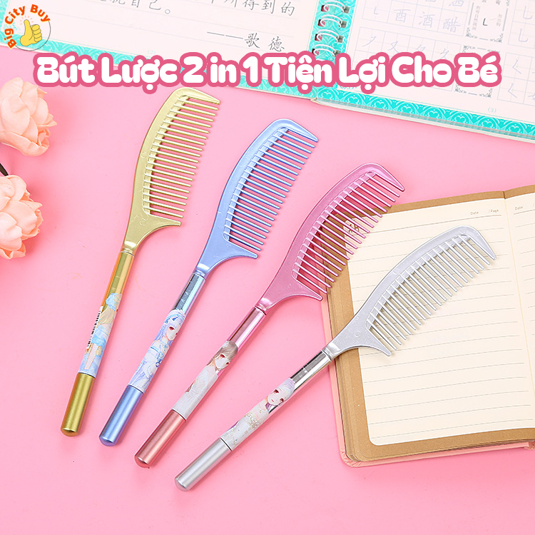 [RẺ VÔ ĐỊCH] Bút Bi Kết Hợp Lược Họa Tiết Công Chúa Chải Tóc Siêu Dễ Thương - Bút Bi Mực Đen_thumbnail_0