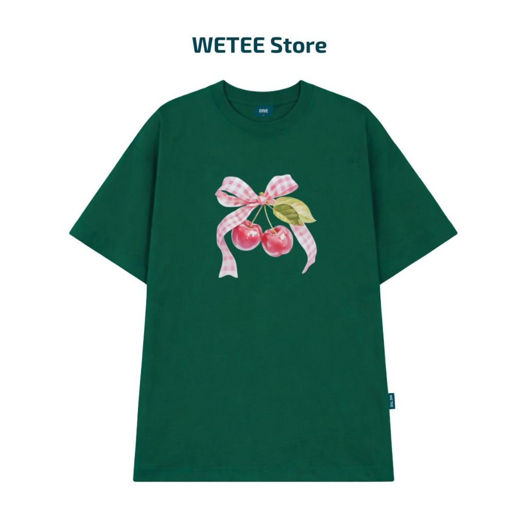 Áo thun unisex UX30-1169 hình nơ cherry hồng dáng oversized local brand WETEE_thumbnail_11