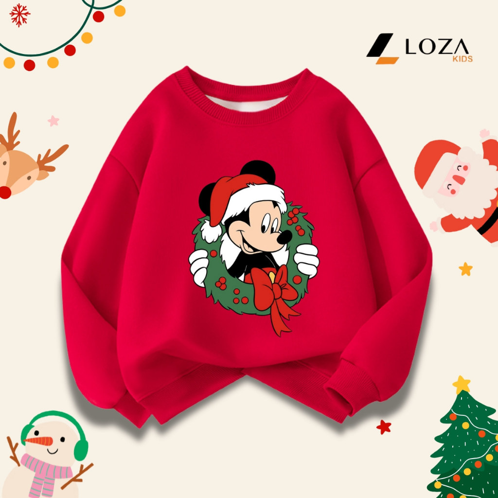 Áo nỉ Noel in hình BST Mickey Christmas cho bé - Loza Kids G0430_thumbnail_11