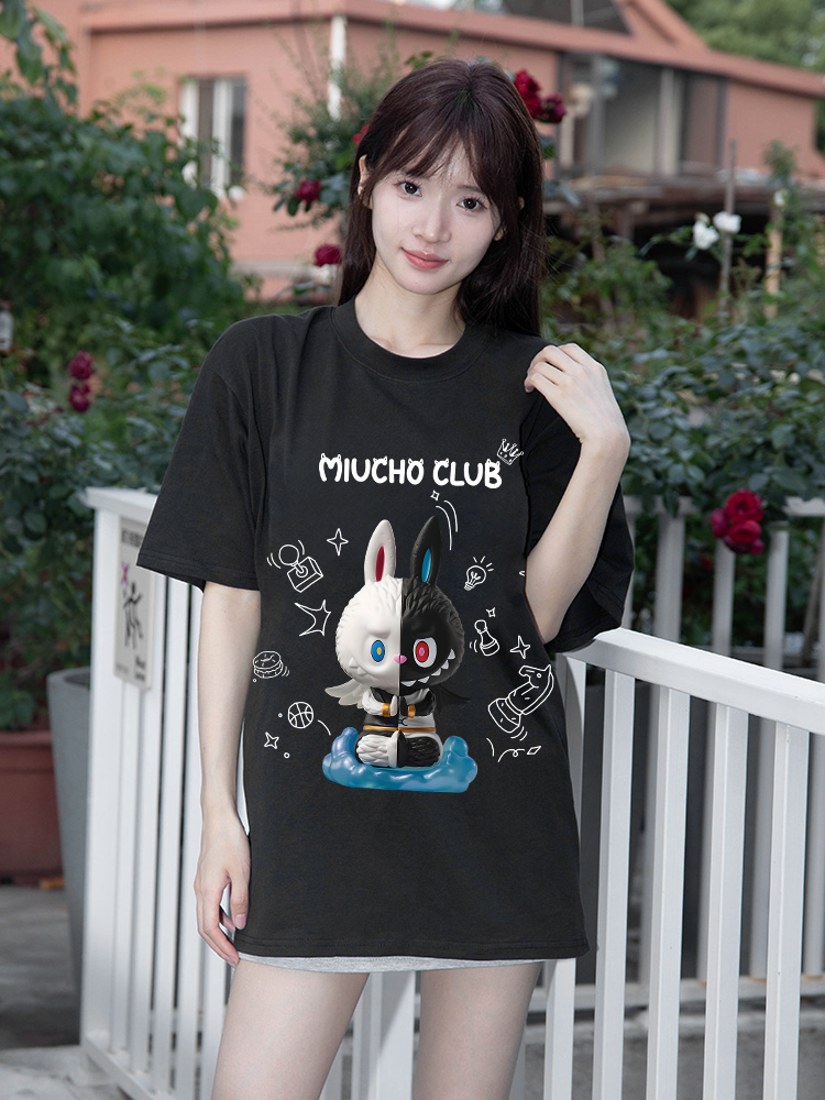 Áo phông labubu form rộng unisex ATD1441 Miucho tay ngắn cổ tròn in mix_thumbnail_4