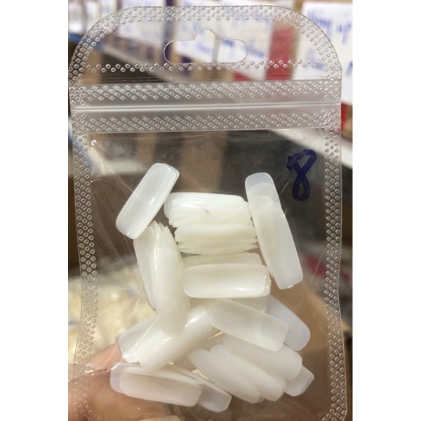 Móng úp - vuông - đục - trơn - lẻ size - L2