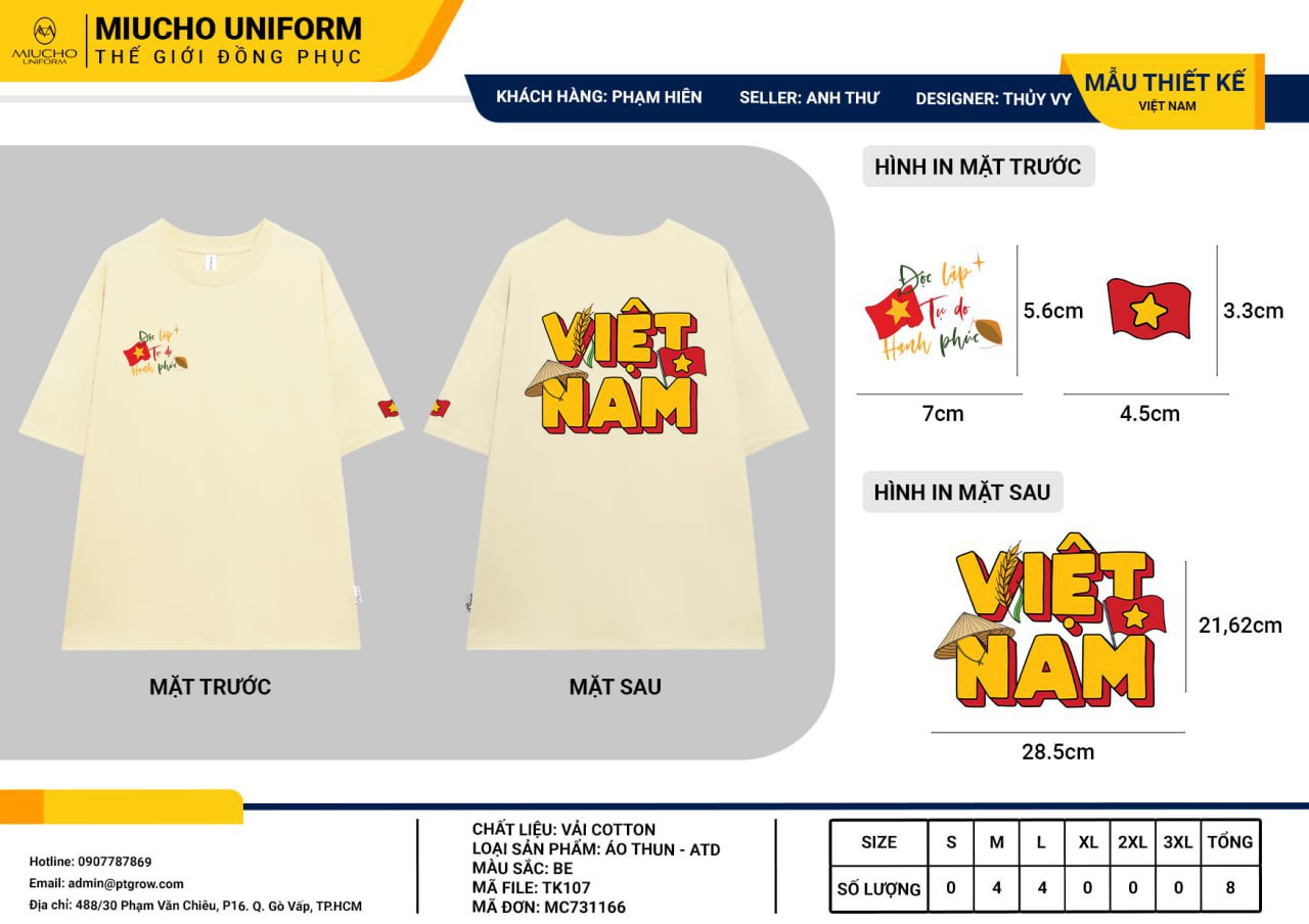 Áo thun thiết kế như yêu cầu TK107