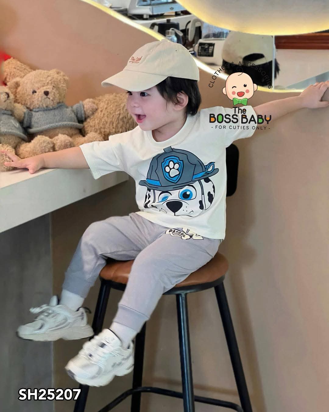 Set bộ quần dài kem ghi họa tiết chó cứu hộ_thumbnail_3