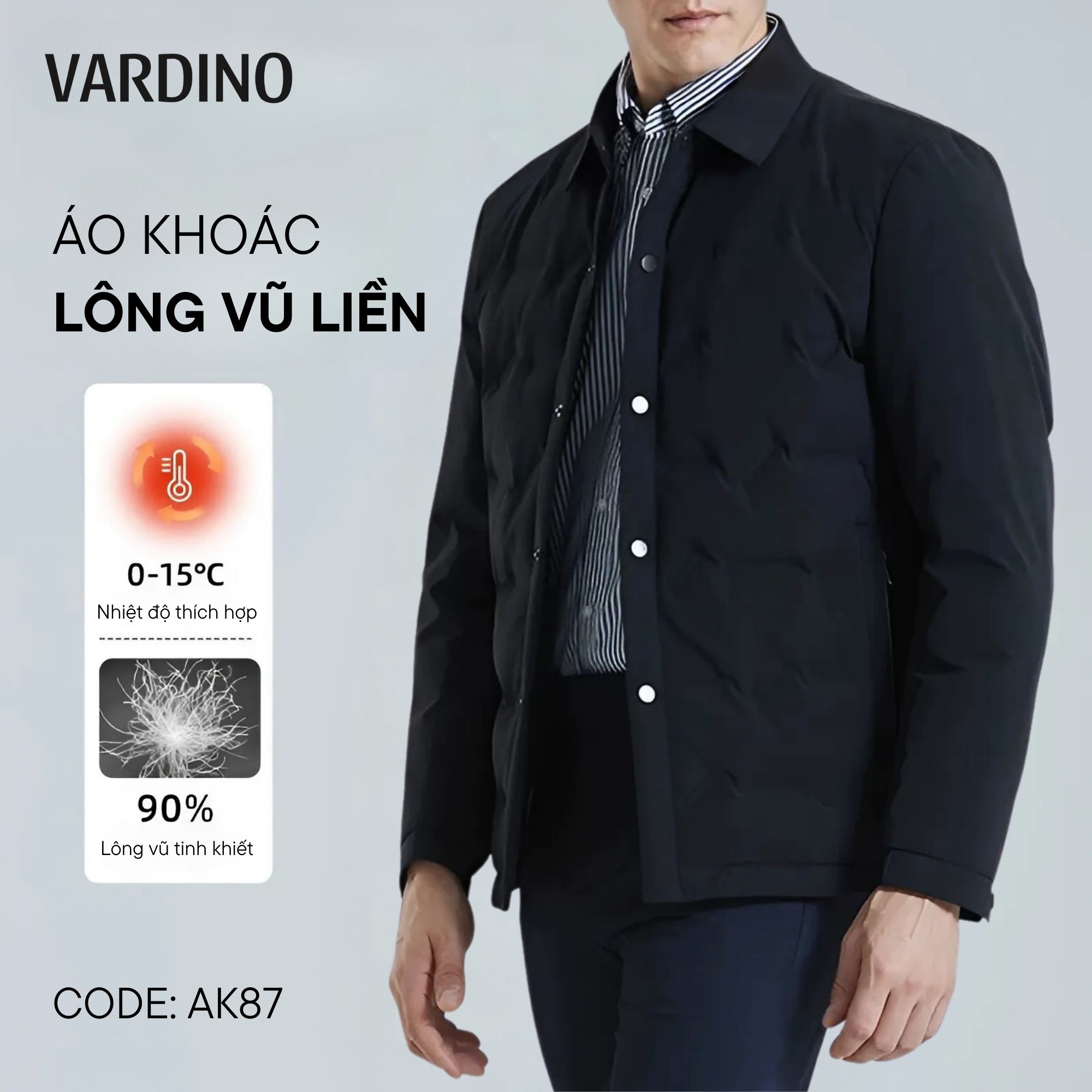 Áo khoác lông vũ liền Vardino AK87