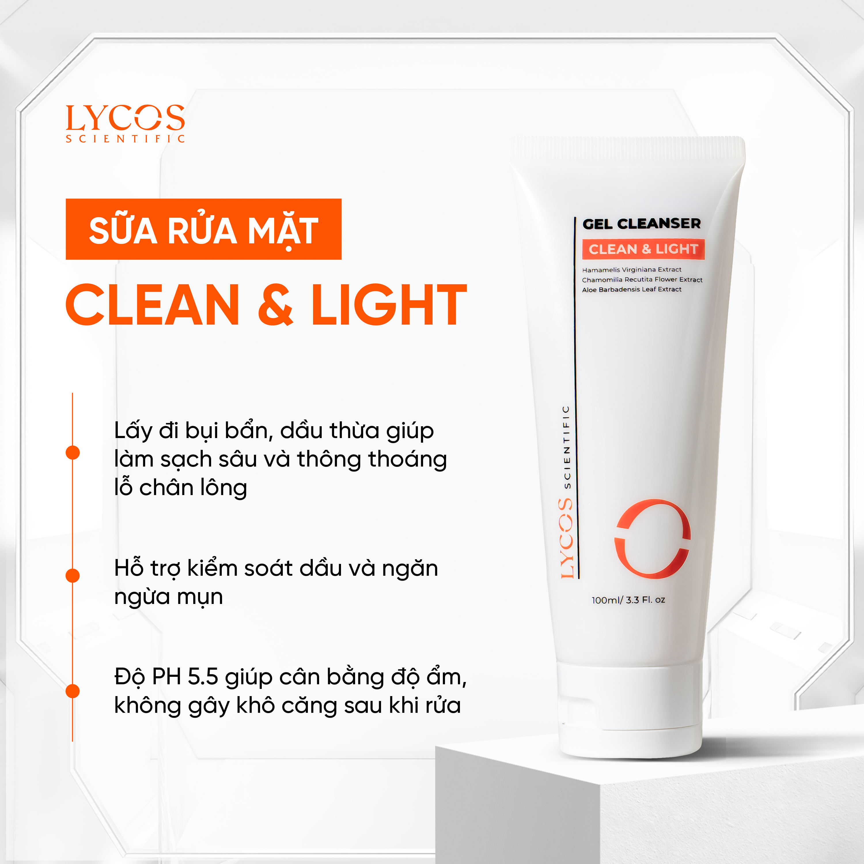 Combo Chăm Sóc Da Mụn Dầu Lycos – Sữa Rửa Mặt 100g + Gel Chấm Mụn 10g + Kem Dưỡng Cấp Ẩm 30g_thumbnail_1