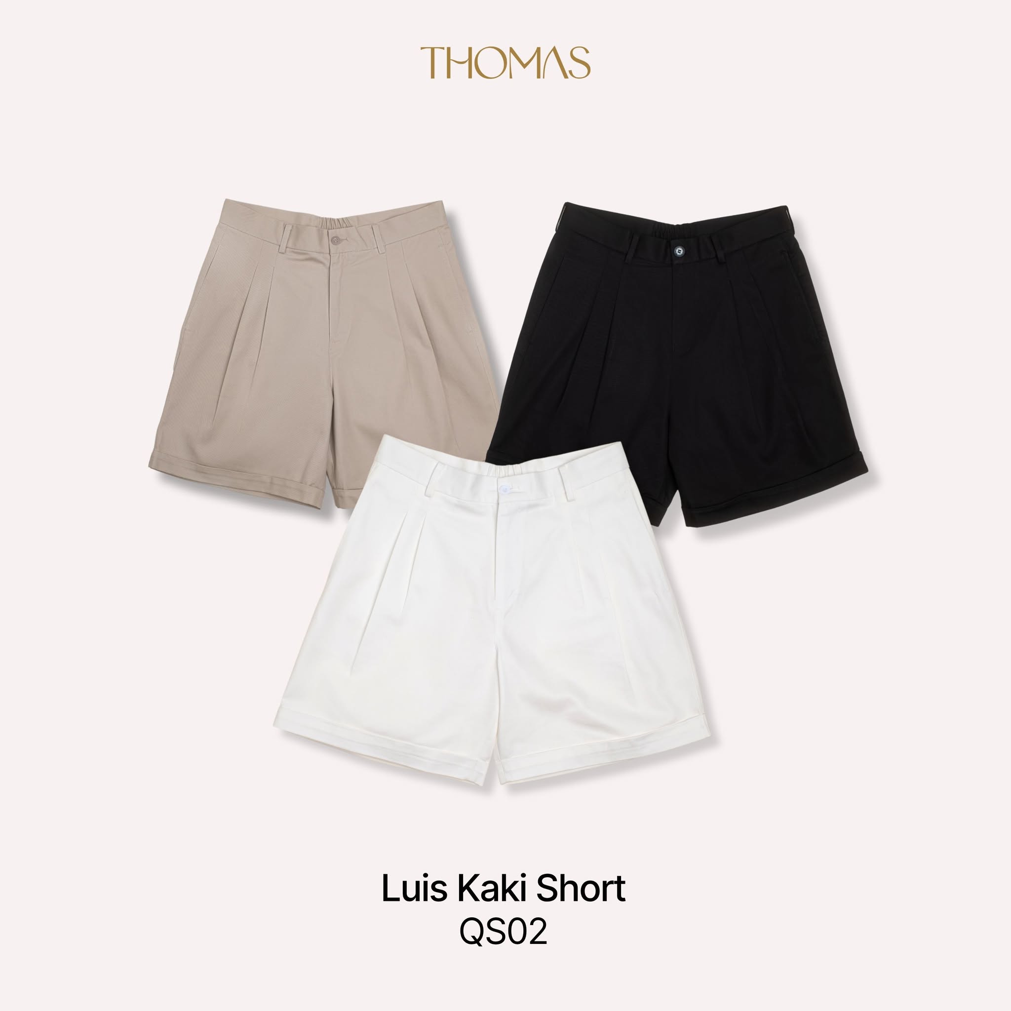 Quần Short Luis Vải Kaki Form Trên Gối Gấp Gấu Lơ-Vê_thumbnail_0