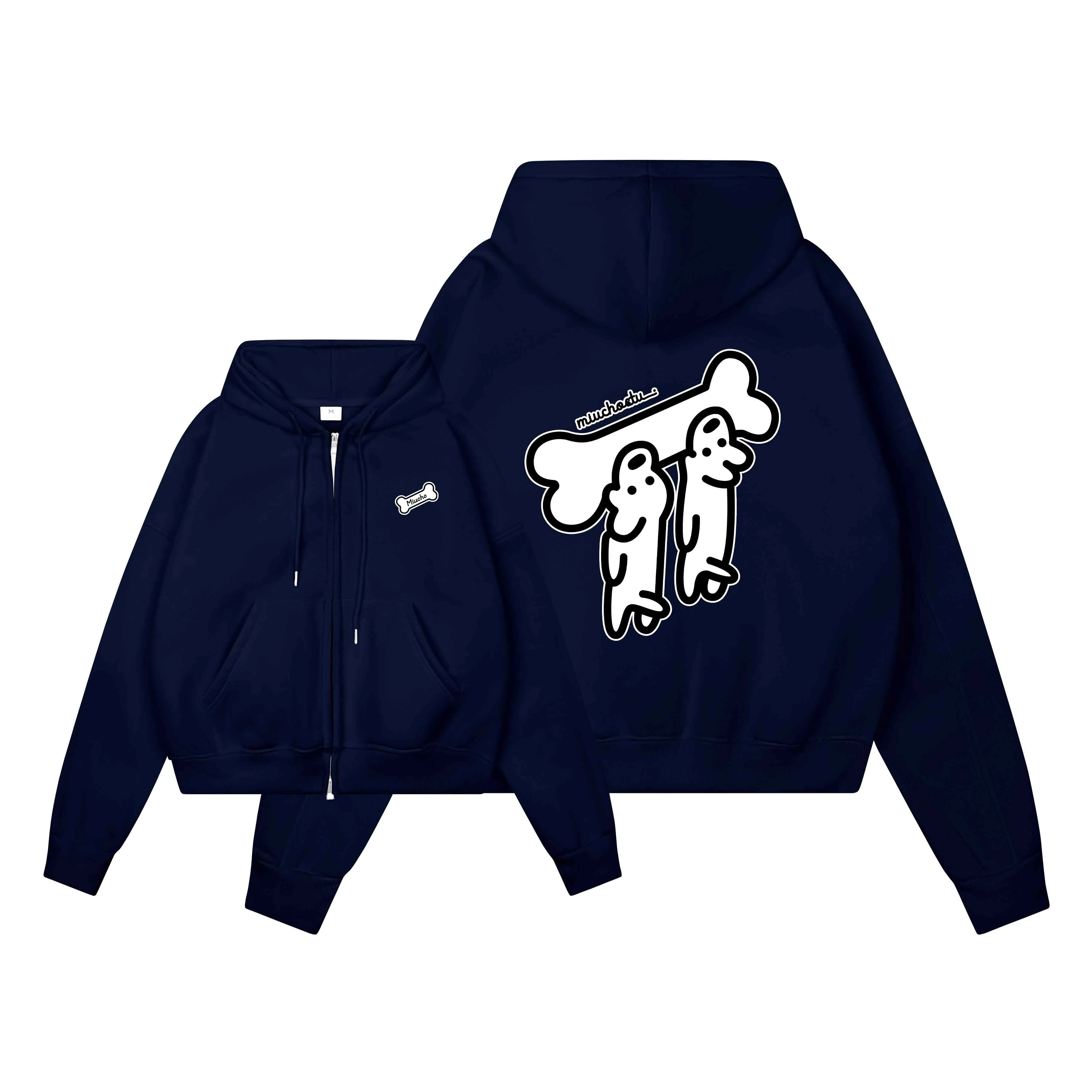 Áo hoodie zip form boxy hình cún dễ thương 2631 Miucho vải nỉ bông dày dặn thoáng mát giữ ấm tốt in mix_thumbnail_11