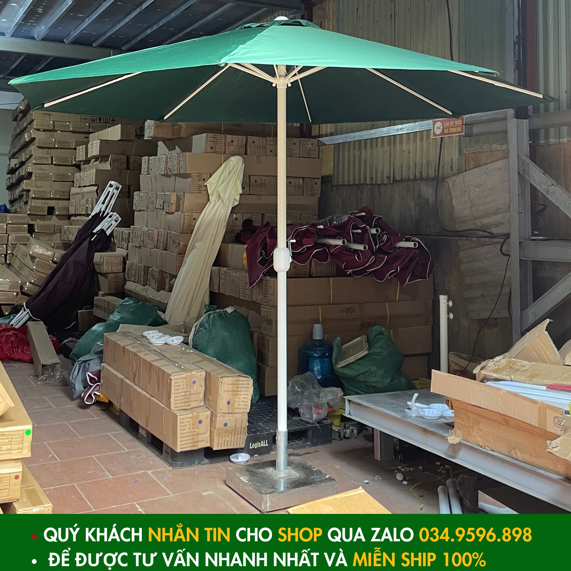 Dù Chính Tâm 3m Quay Tay Tời Trợ Lực Chính Hãng Ô Dù Đại Phát