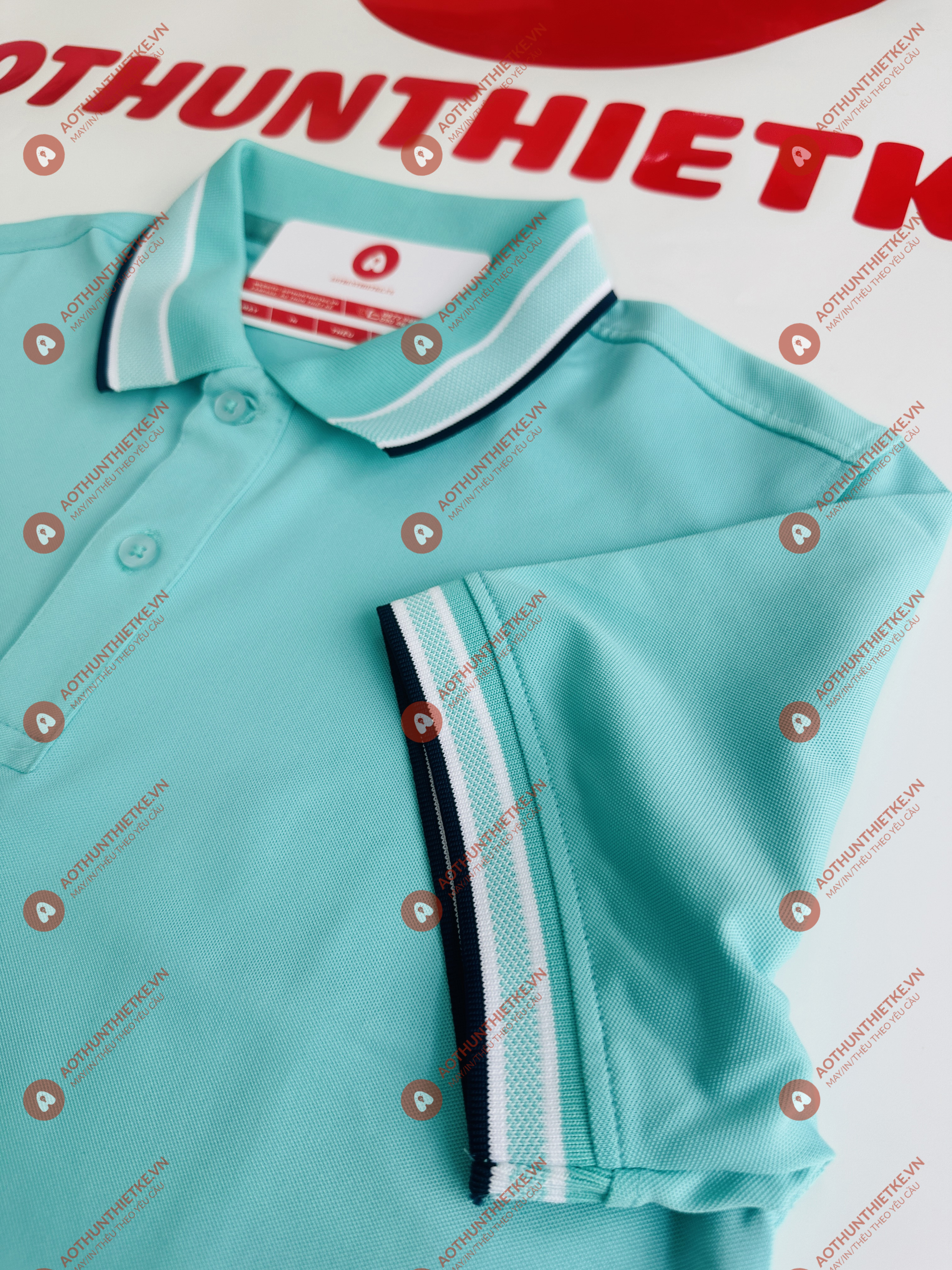 Áo Đồng Phục Polo Caro Xanh Ngọc_thumbnail_2