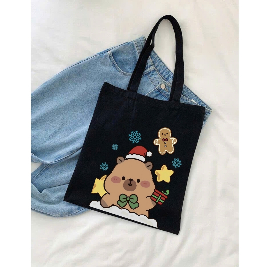 Túi Tote Capybara-Túi vải canvas có túi phụ và khoá kéo đựng vừa A4 và laptop (33x37cm) - TOTE02_thumbnail_23