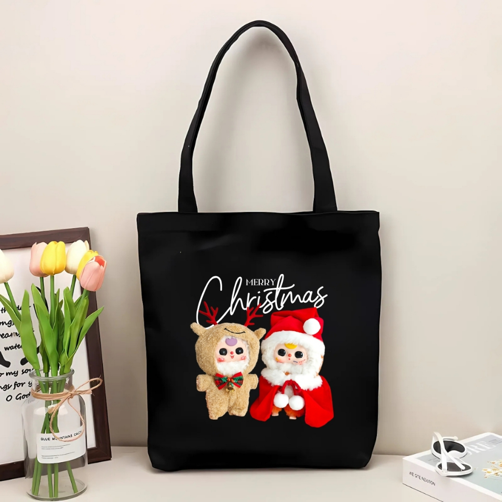 Túi tote vải canvas Loopy, Baby Three có khoá kéo và ngăn phụ, đi học, đi chơi - 𝐖𝐞 𝐓𝐞𝐞 TOTE12_thumbnail_19