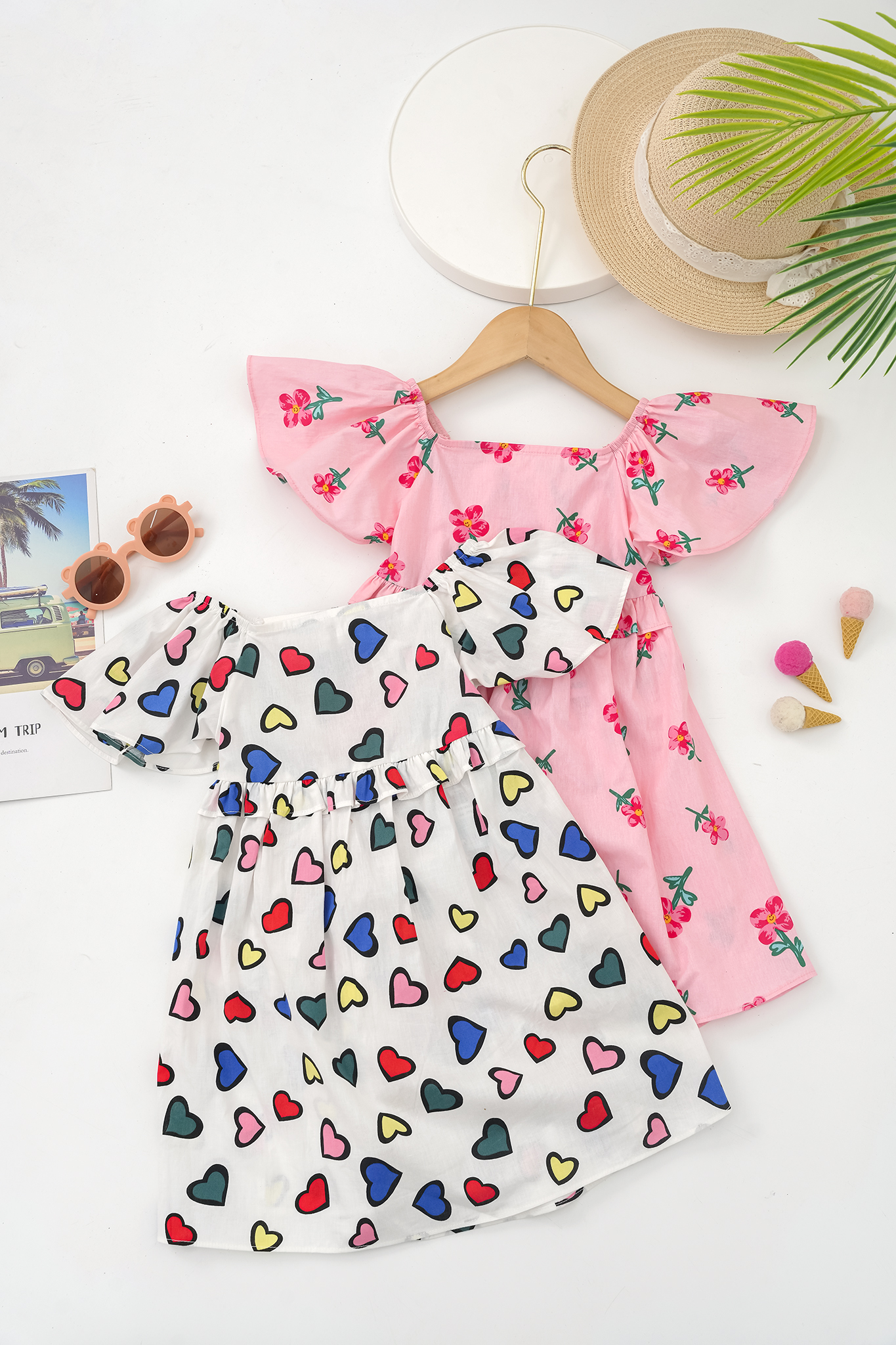 Váy họa tiết tay đổ bèo eo_thumbnail_1